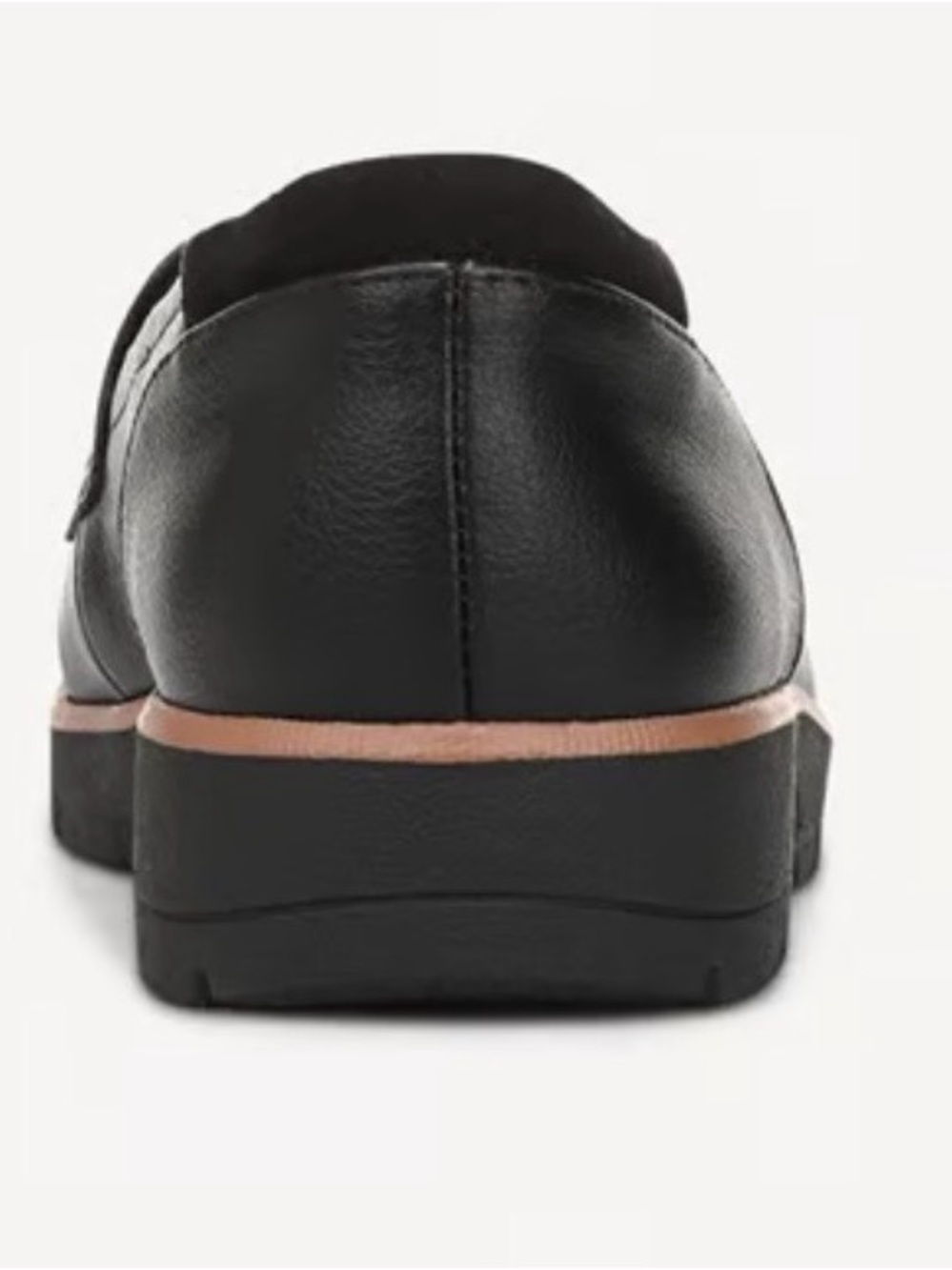 Dr. Scholl's Black Leather Penny Loafers with Tan Trim - Picture 7 of 13